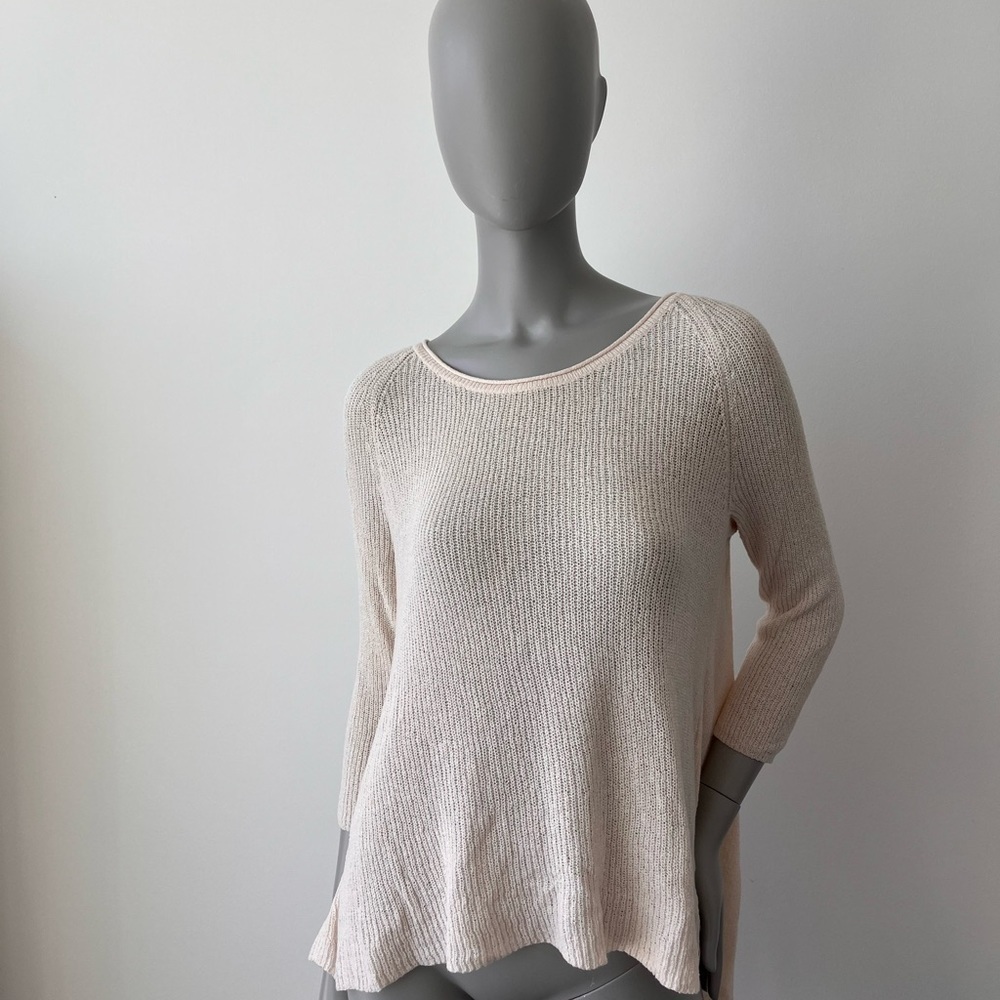 MOTH| SPLIT BACK CREAM KNIT SWEATER